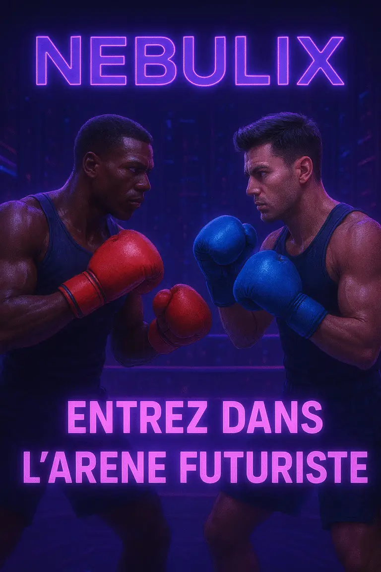 Boxeurs sous néons futuristes